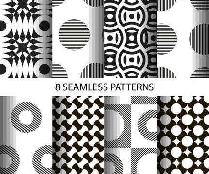 Set of seamless patterns. Stock Illustration