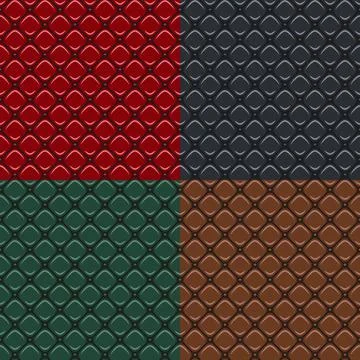 Set of seamless patterns with leather upholstery texture. Vector backgrounds. Stock Illustration