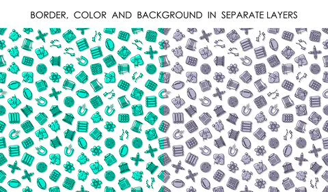 Set of seamless patterns with linear icons of education at the university. Or Stock Illustration