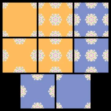 Set of seamless patterns with mandala Stock Illustration