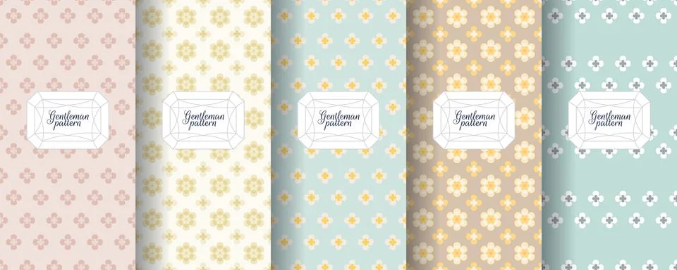 Set of seamless patterns for men s clothing, ties, tuxedos, t-shirts. Stock Illustration