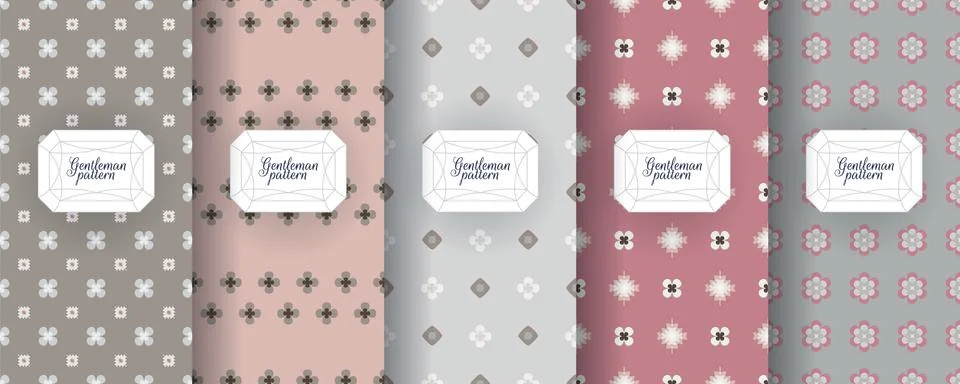 Set of seamless patterns for men s clothing, ties, tuxedos, t-shirts. Stock Illustration