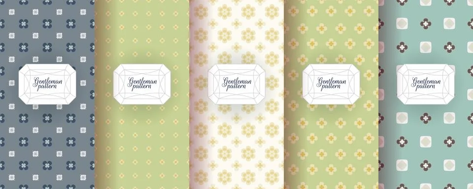 Set of seamless patterns for men s clothing, ties, tuxedos, t-shirts. Stock Illustration