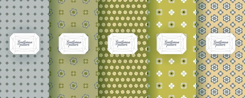 Set of seamless patterns for men s clothing, ties, tuxedos, t-shirts. Stock Illustration