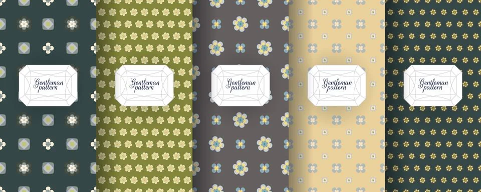 Set of seamless patterns for men s clothing, ties, tuxedos, t-shirts. Stock Illustration