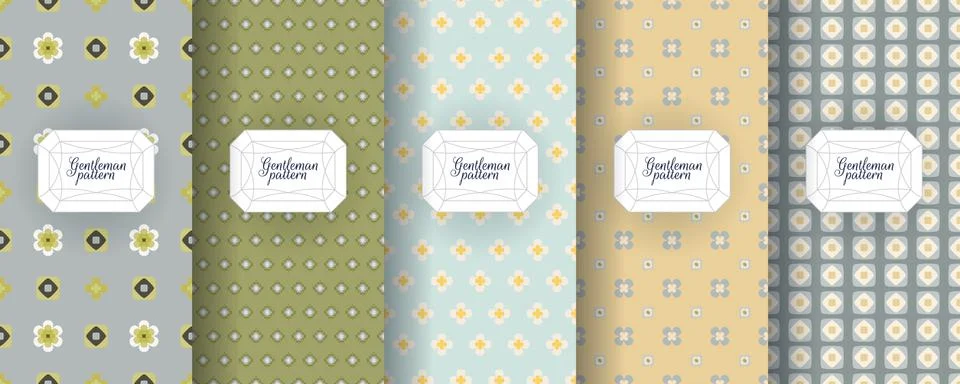 Set of seamless patterns for men s clothing, ties, tuxedos, t-shirts. Stock Illustration