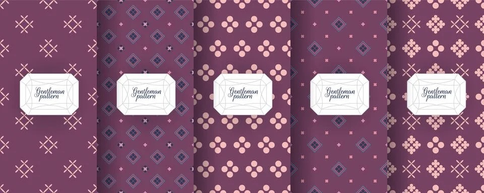 Set of seamless patterns for men s clothing, ties, tuxedos Stock Illustration