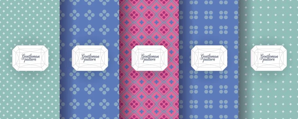 Set of seamless patterns for men s clothing, ties, tuxedos Stock Illustration