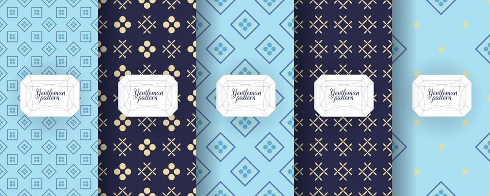 Set of seamless patterns for men s clothing, ties, tuxedos Stock Illustration