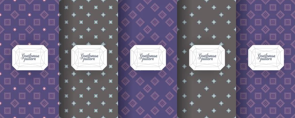 Set of seamless patterns for men s clothing, ties, tuxedos Stock Illustration