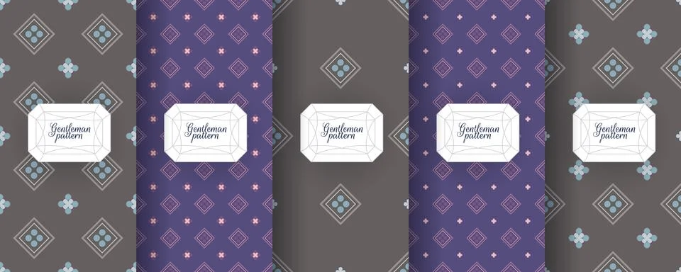 Set of seamless patterns for men s clothing, ties, tuxedos Stock Illustration