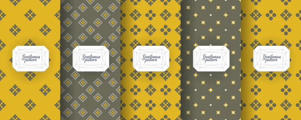Set of seamless patterns for men s clothing, ties, tuxedos Stock Illustration