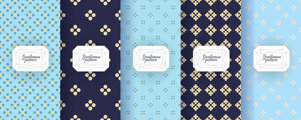 Set of seamless patterns for men s clothing, ties, tuxedos Illustrazione stock