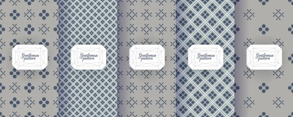 Set of seamless patterns for men s clothing, ties, tuxedos Stock Illustration