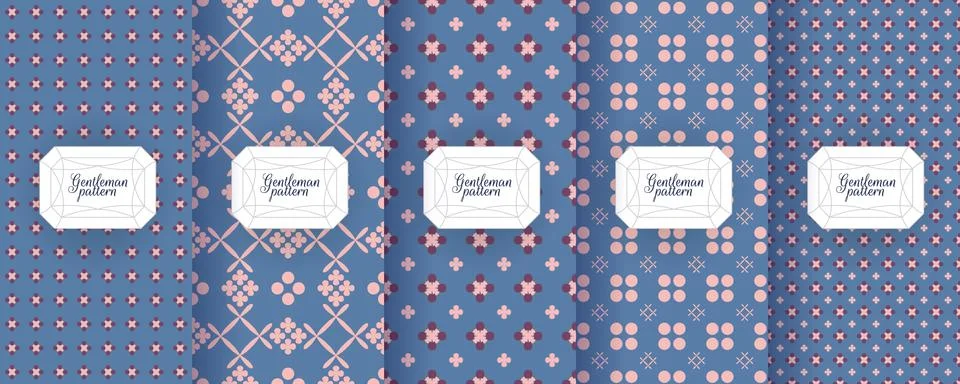 Set of seamless patterns for men s clothing, ties, tuxedos Stock Illustration