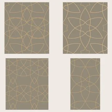 Set seamless patterns of Muslim tracery Stock Illustration
