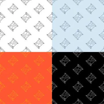 Set of seamless patterns with old map icon. Medieval letters and pirate Illustrazione stock