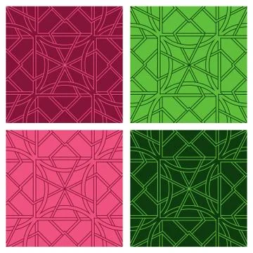 Set of seamless patterns with ornament Stock Illustration