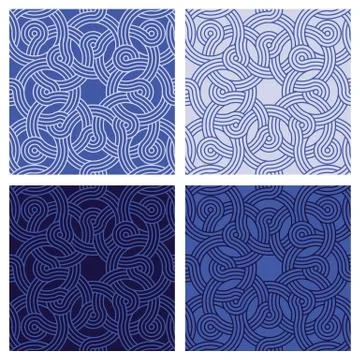 Set of seamless patterns with ornament Stock Illustration