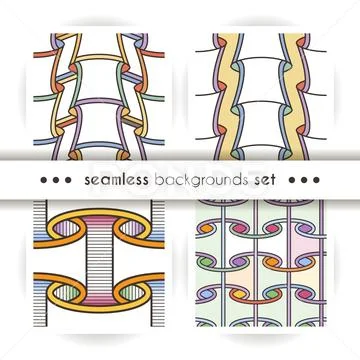 Set of seamless patterns like paper scrolls Стоковая иллюстрация