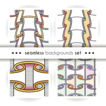 Set of seamless patterns like paper scrolls Stock Illustration
