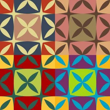 Set of seamless patterns with pointed ovals Illustrazione stock