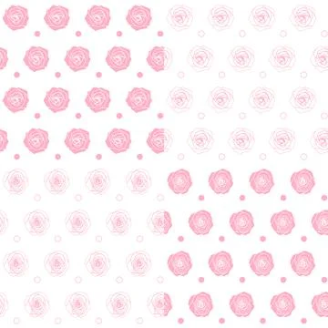 Set of seamless patterns with roses. Backgrounds with isolated vector objects. Stock Illustration