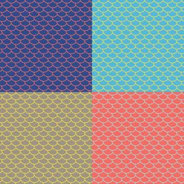 Set of seamless patterns with round tiles Stock Illustration