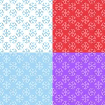 Set of seamless patterns with snowflakes Stock Illustration