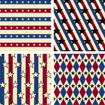 Set of seamless patterns with stars. Vector illustration Stock-Illustration