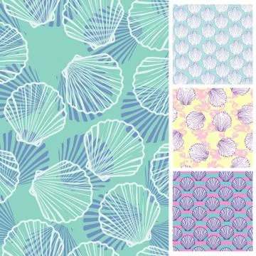 Set of seamless patterns. Vector backgrounds collection. Stock Illustration