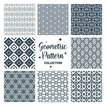 Set of seamless patterns vector design collection Stock Illustration