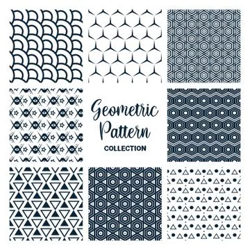 Set of seamless patterns vector design collection Stock Illustration