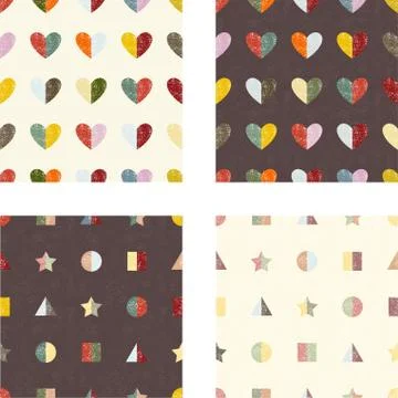 Set of seamless patterns. Vector illustration Stock Illustration