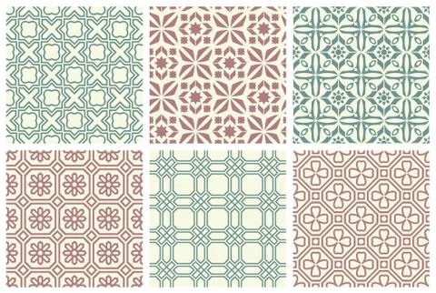 Set of seamless patterns. Vector illustration. Illustration
