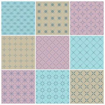 Set of seamless patterns. Vector illustration. Ilustración de archivo