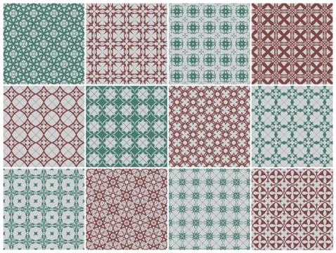 Set of seamless patterns. Vector illustration. Ilustración de archivo