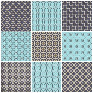 Set of seamless patterns. Vector illustration. Ilustración de archivo