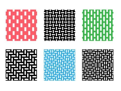 Set of Seamless pixel pattern on white, vector イラスト素材