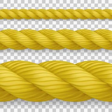 Set of seamless realistic hemp ropes with high detail 库存插图