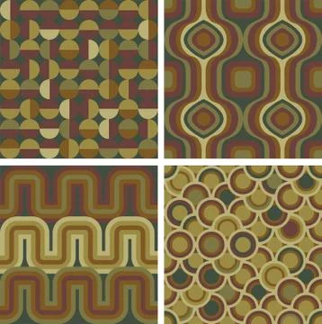 Set of seamless retro patterns Illustrazione stock