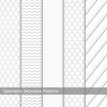 Set of seamless simple geometric patterns. Иллюстрация