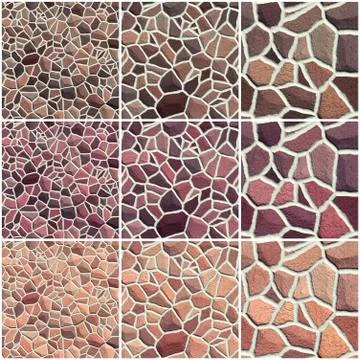 Set of seamless stone texture Stock Illustration