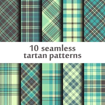 Set of seamless tartan pattern Stock Illustration