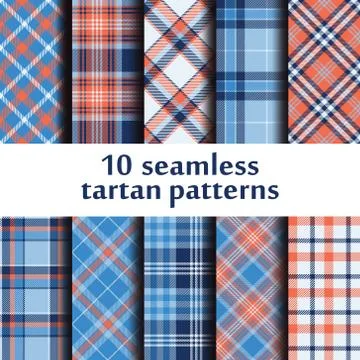 Set of seamless tartan pattern Stock Illustration