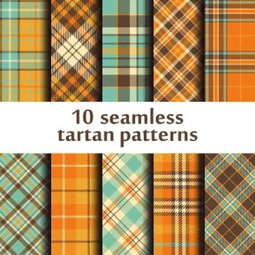 Set of seamless tartan pattern Stock Illustration