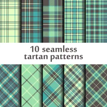 Set of seamless tartan pattern Stock Illustration