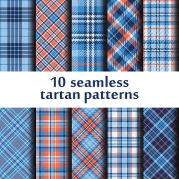 Set of seamless tartan pattern Illustrazione stock