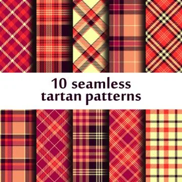 Set of seamless tartan pattern Stock Illustration