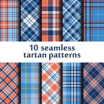Set of seamless tartan pattern Stock Illustration